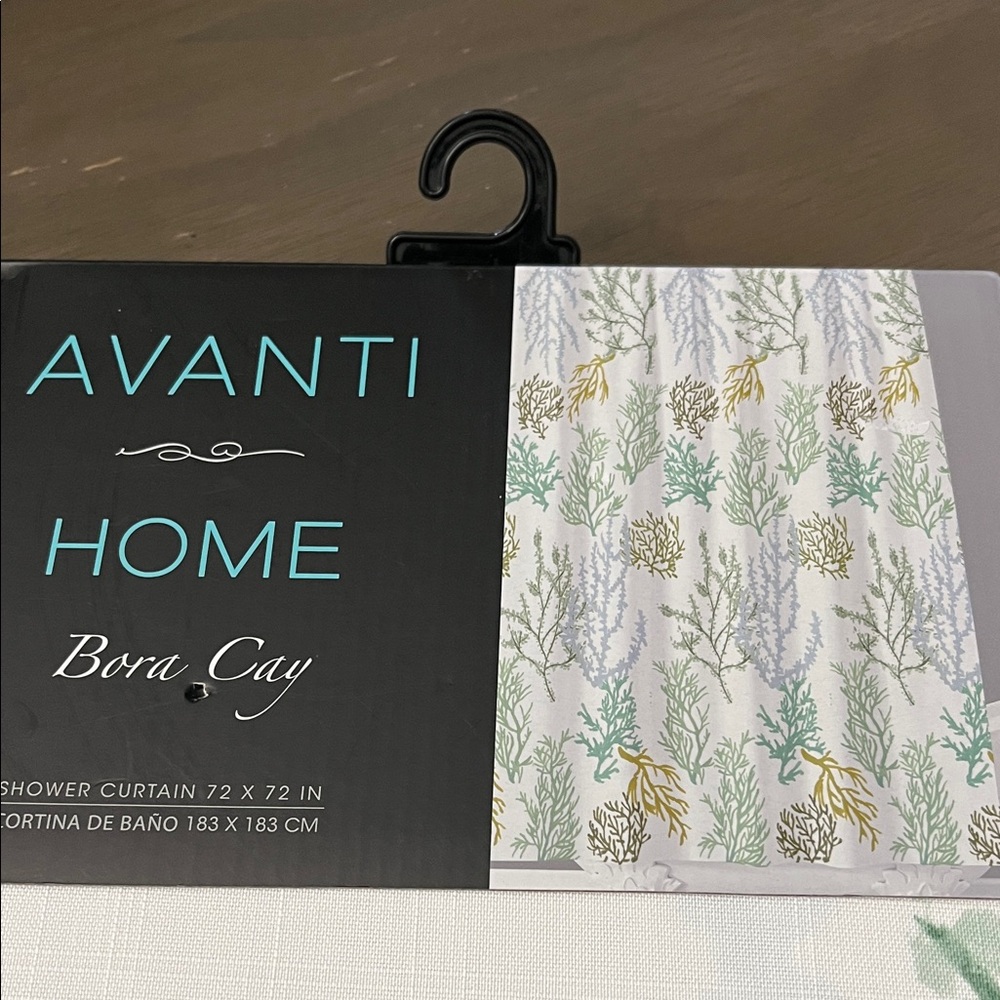 New! Avanti Home Shower Curtain with Coral Design